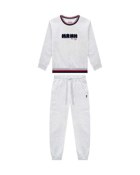 CONJUNTO INFANTIL ONDA MARINHA BLUSÃO E CALÇA EM MOLETOM FELPADO - 1251061