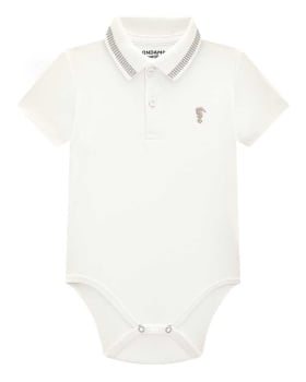 CONJUNTO INFANTIL ONDA MARINHA BODY BATA EM SUEDINE E BERMUDA EM SARJA ECO LINHO LISTRADO - 1243018