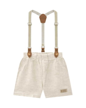 CONJUNTO INFANTIL ONDA MARINHA CAMISA EM LINHO LEVE E BERMUDA EM VISCOLINHO - 1254006