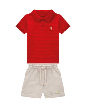 CONJUNTO INFANTIL ONDA MARINHA CAMISA POLO EM MALHA TRABALHADA E BERUDA EM SARJA - 1254034 CONJUNTO INFANTIL ONDA MARINHA CAMISA POLO EM MALHA TRABALHADA E BERUDA EM SARJA - 1254034