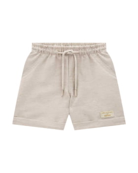 CONJUNTO INFANTIL ONDA MARINHA CAMISA POLO EM MALHA TRABALHADA E BERUDA EM SARJA - 1254034