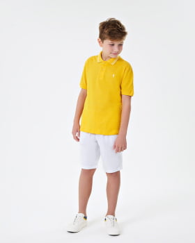 CONJUNTO INFANTIL ONDA MARINHA CAMISA POLO EM MEIA MALHA E BERMUDA EM SARJA - 1244135