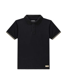 CONJUNTO INFANTIL ONDA MARINHA CAMISA POLO EM PIQUET CONFORT E BERMUDA EM MALHA TRABALHA - 1254107