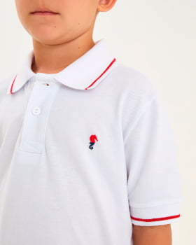 CONJUNTO INFANTIL ONDA MARINHA CAMISA POLO EM PIQUET E BERMUDA EM SARJA - 1254115