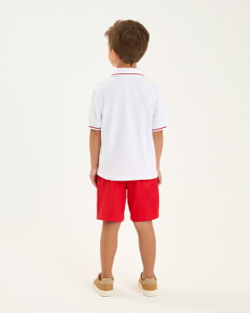 CONJUNTO INFANTIL ONDA MARINHA CAMISA POLO EM PIQUET E BERMUDA EM SARJA - 1254115