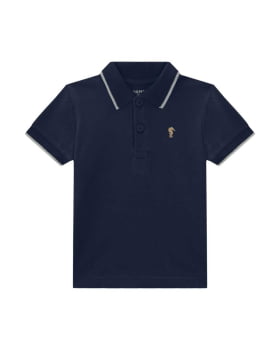 CONJUNTO INFANTIL ONDA MARINHA CAMISA POLO EM PIQUET E BERMUDA EM TRICOLINE - 1254030