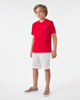 CONJUNTO INFANTIL ONDA MARINHA CAMISETA EM MEIA MALHA E BERMUDA EM LINHO - 1244055