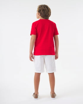 CONJUNTO INFANTIL ONDA MARINHA CAMISETA EM MEIA MALHA E BERMUDA EM LINHO - 1244055