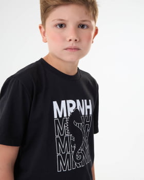 CONJUNTO INFANTIL ONDA MARINHA CAMISETA EM MEIA MALHA E BERMUDA EM MOLETINHO TRABALHADO - 1244097