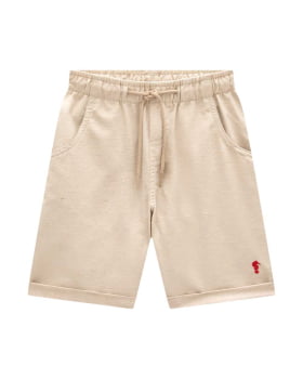 CONJUNTO INFANTIL ONDA MARINHA CAMISETA EM MEIA MALHA TRABALHADA E BERMUDA EM SARJA - 1254052