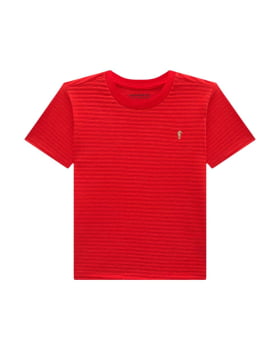 CONJUNTO INFANTIL ONDA MARINHA CAMISETA EM MEIA MALHA TRABALHADA E BERMUDA EM SARJA - 1254052