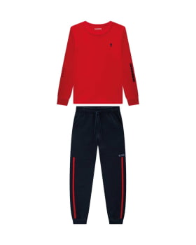 CONJUNTO INFANTIL ONDA MARINHA CAMISETA EM SUEDINE E CALÇA EM MOLETINHO - 1251051