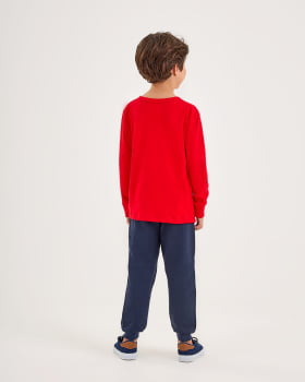 CONJUNTO INFANTIL ONDA MARINHA CAMISETA EM SUEDINE E CALÇA EM MOLETINHO - 1251051
