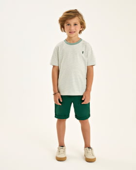 CONJUNTO INFANTIL ONDA MARINHA CAMISETA LISTRADA E BERMUDA EM MOLETOM - 1254055 CONJUNTO INFANTIL ONDA MARINHA CAMISETA LISTRADA E BERMUDA EM MOLETOM - 1254055