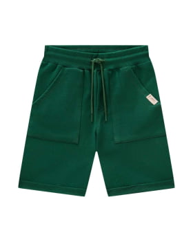 CONJUNTO INFANTIL ONDA MARINHA CAMISETA LISTRADA E BERMUDA EM MOLETOM - 1254055