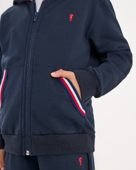CONJUNTO INFANTIL ONDA MARINHA JAQUETA E CALÇA EM MOLETOM - 1251069