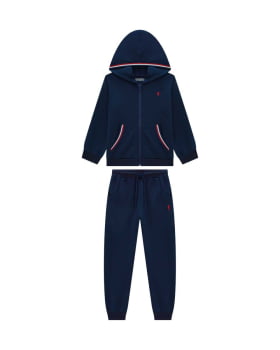 CONJUNTO INFANTIL ONDA MARINHA JAQUETA E CALÇA EM MOLETOM - 1251069