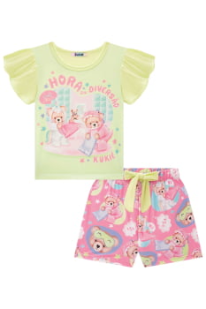 PIJAMA INFANTIL KUKIÊ BLUSA EM MALHA FRESH E SHORTS EM MALHA COMFY - 75068