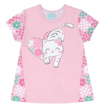 PIJAMA INFANTIL KYLY COM ESTAMPA DE GATINHO QUE BRILHA NO ESCURO - 1000443