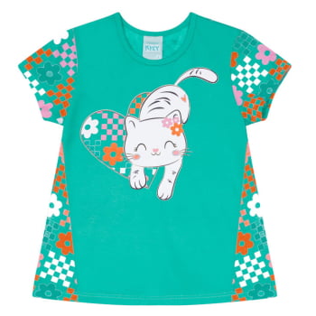 PIJAMA INFANTIL KYLY COM ESTAMPA DE GATINHO QUE BRILHA NO ESCURO - 1000443