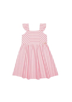 VESTIDO INFANTIL ALAKAZOO DE ALÇAS LISTRADO COM DETALHE EM LUREX - 42956