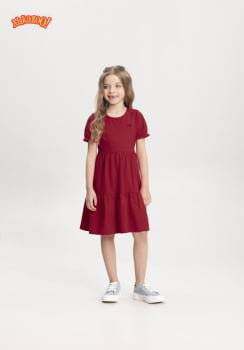 VESTIDO INFANTIL ALAKAZOO EM MALHA TEXTURIZADA COM BORDADO - 65361