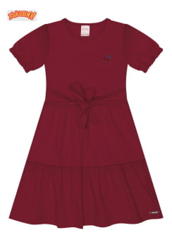 VESTIDO INFANTIL ALAKAZOO EM MALHA TEXTURIZADA COM BORDADO - 65361