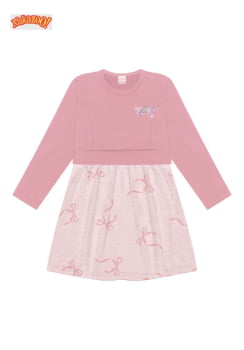 VESTIDO INFANTIL ALAKAZOO ESTAMPA DE LAÇOS - 65310