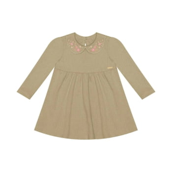 VESTIDO INFANTIL ALAKAZOO MANGA LONGA MALHA EM TEXTURA - 65279