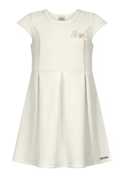 VESTIDO INFANTIL ALAKAZOO TEXTURIZADO COM APLICAÇÃO DE PÉROLAS - A5306