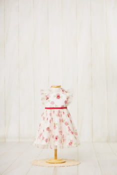 VESTIDO INFANTIL SERENA BABY EM TULE ESTAMPA DE ROSAS - 1327330