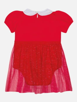 VESTIDO INFANTIL CINTI BABY FANTASIA DE NATAL ACOMPANHA ROUPINHA PARA PET - 10311