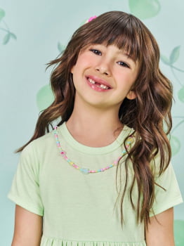 VESTIDO INFANTIL CINTI COM COLAR DE MIÇANGAS - 12498