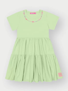 VESTIDO INFANTIL CINTI COM COLAR DE MIÇANGAS - 12498
