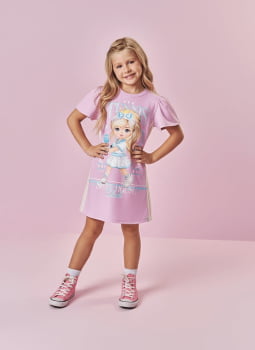 VESTIDO INFANTIL CINTI COM ESTAMPA TENNIS CLUB DETALHE EM STRASS - 12667 VESTIDO INFANTIL CINTI COM ESTAMPA TENNIS CLUB DETALHE EM STRASS - 12667