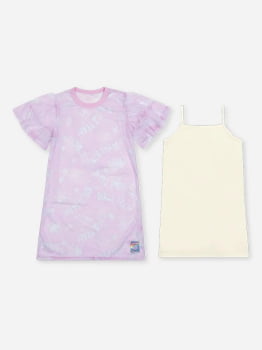 VESTIDO INFANTIL CINTI COM SOBREPOSIÇÃO ESTAMPA GIRLS TEAM - 12694