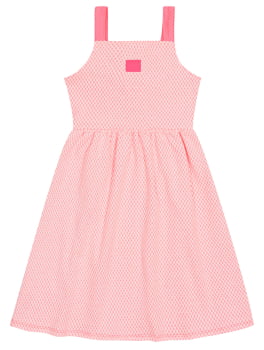 VESTIDO INFANTIL CINTI EM MALHA JAQUARD VICHY COM ABERTURA NAS COSTAS - 12072