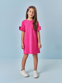 VESTIDO INFANTIL CINTI EM MALHA TEXTURIZADA E DETALHE EM STRASS - 12669 VESTIDO INFANTIL CINTI EM MALHA TEXTURIZADA E DETALHE EM STRASS - 12669