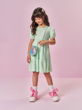 VESTIDO INFANTIL CINTI EM MEIA MALHA E ACOMPANHA BOLSA DE URSINHO - 12681 VESTIDO INFANTIL CINTI EM MEIA MALHA E ACOMPANHA BOLSA DE URSINHO - 12681