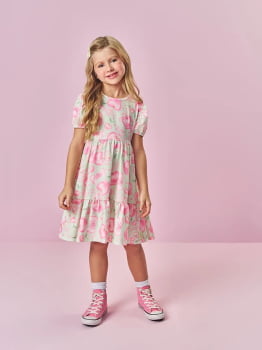 VESTIDO INFANTIL CINTI EM NEW STRECH E ESTAMPA CORAÇÕES DE AMOR - 12695 VESTIDO INFANTIL CINTI EM NEW STRECH E ESTAMPA CORAÇÕES DE AMOR - 12695