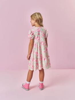 VESTIDO INFANTIL CINTI EM NEW STRECH E ESTAMPA CORAÇÕES DE AMOR - 12695 VESTIDO INFANTIL CINTI EM NEW STRECH E ESTAMPA CORAÇÕES DE AMOR - 12695