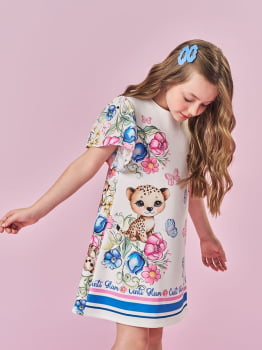 VESTIDO INFANTIL CINTI EM SUPLEX POWER ESTAMPADO - 12690 VESTIDO INFANTIL CINTI EM SUPLEX POWER ESTAMPADO - 12690