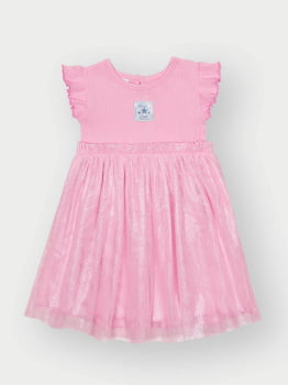 VESTIDO INFANTIL CINTI EM TULE COM BRILHO - 10408