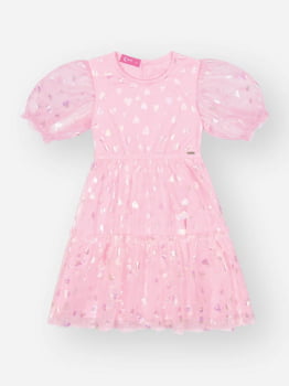 VESTIDO INFANTIL CINTI EM TULE CORAÇÕES - 12505
