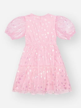 VESTIDO INFANTIL CINTI EM TULE CORAÇÕES - 12505