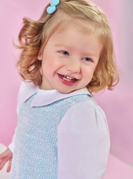 VESTIDO INFANTIL CINTI EM TWEED E TRICOLINE - 012260210