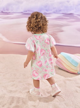 VESTIDO INFANTIL CINTI ESTAMPA ALWAYS SWEET COM DETALHES EM STRASS E TULE COM BRILHO - 10462