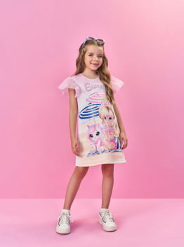 VESTIDO INFANTIL CINTI ESTAMPADO COM DETALHES EM STRASS - 12519