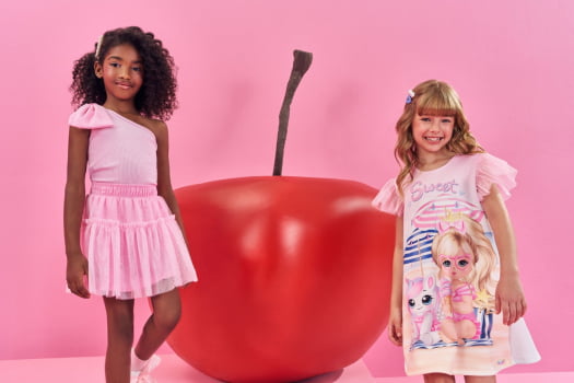 VESTIDO INFANTIL CINTI ESTAMPADO COM DETALHES EM STRASS - 12519