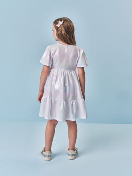 VESTIDO INFANTIL CINTI METALIZADO BRANCO - 16272 VESTIDO INFANTIL CINTI METALIZADO BRANCO - 16272